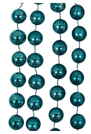 42in 10mm Round Metallic Turquoise / Teal Beads