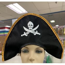 Skull and Crossed Swords Felt Pirate Hat