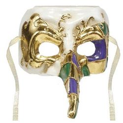 9in Long x 7in Wide Mardi Gras Pointed Nose Mask
