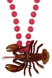 Bobble Beads: Crawfish, Lobster on Pink Disco Ball Bead 