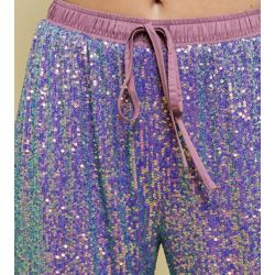 Mardi Gras Sequin Joggers with pockets Size SMALL