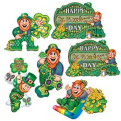 12in-14in St Patrick's Day Leprechaun Cutouts