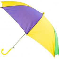 18in Long Nylon Mardi Gras Umbrella w/ Plain Edge