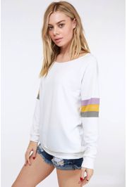 Long Sleeve White Mardi Gras Off Shoulder Top/ T-Shirt Size Medium
